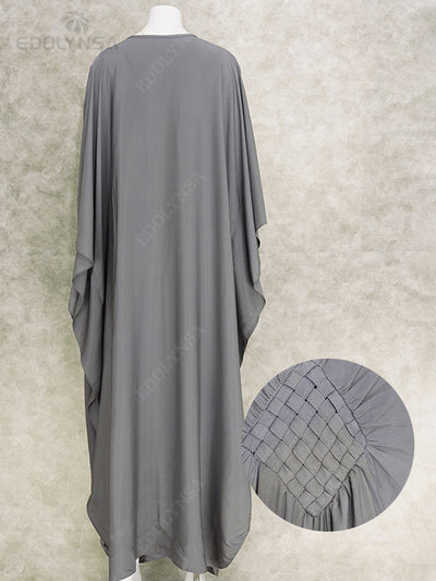 Solid V-neck Batwing Sleeve Plus Size Kaftan Loose Maxi Dresses Women Summer Beachwear Bathing Robe Soft House Dress Q1306-8702-10