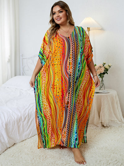 Plus Size Women's Summer Long Dress Loose Honeymoon Dresses Q1476-1106-13