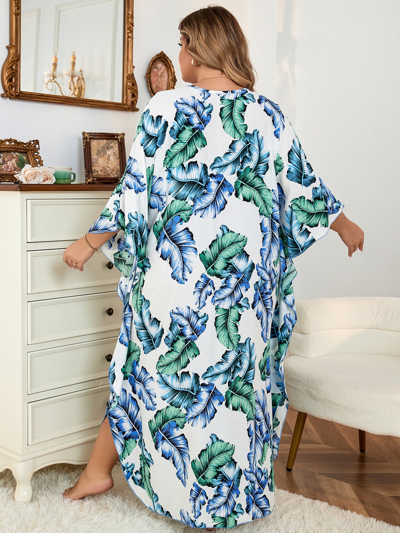 Sexy Zebra Striped Bikini Cover-ups Casual V-neck Side Split Summer Beach Dress Women Beach Wear Swim Suit Cover Up Q1297-8772 -30