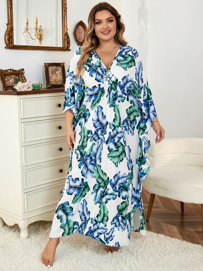Sexy Zebra Striped Bikini Cover-ups Casual V-neck Side Split Summer Beach Dress Women Beach Wear Swim Suit Cover Up Q1297-8772 -30