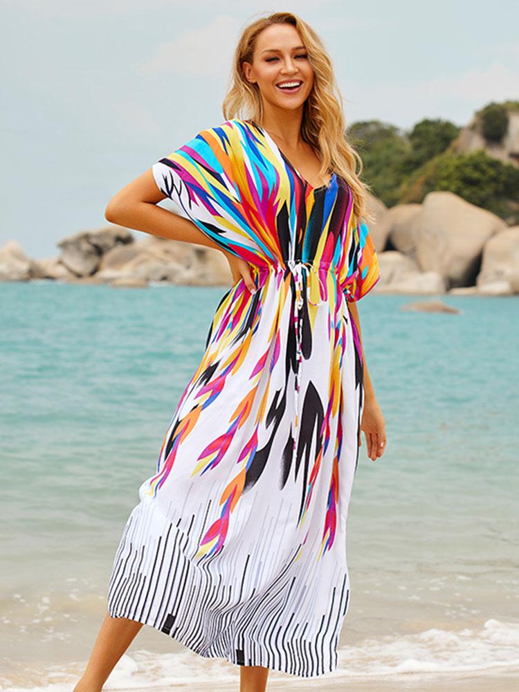 MULTICOLOR PRINTED KAFTAN
