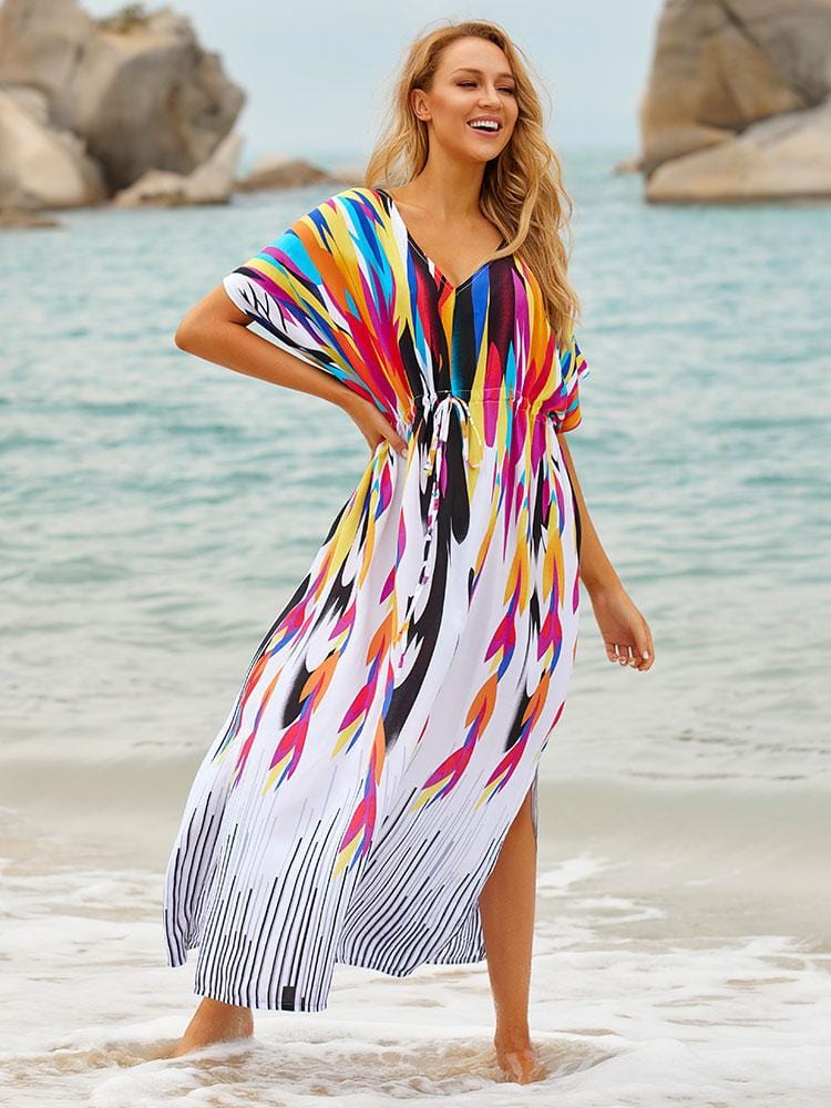 MULTICOLOR PRINTED KAFTAN
