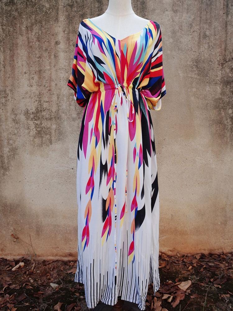 MULTICOLOR PRINTED KAFTAN