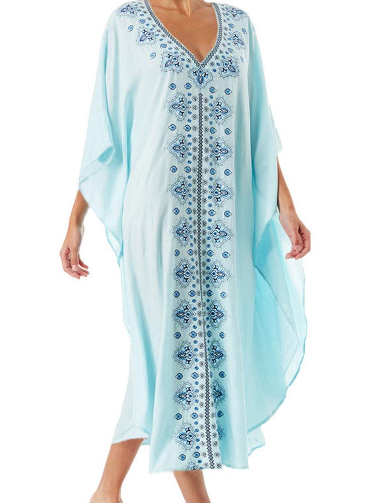 SKY BLUE EMBROIDERED KAFTAN
