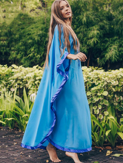 EMBROIDERY CHIFFON KAFTAN