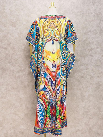 MULTICOLORED BOHEMIAN TASSEL KAFTAN
