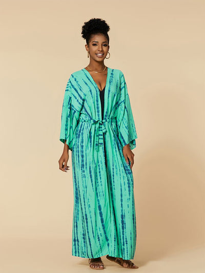 Casual Striped Plus Size Kimono Q1314-8