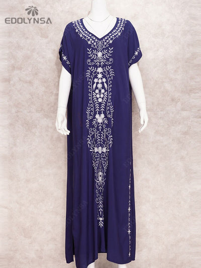 Long Kaftan Dress with V Neck Q790-2