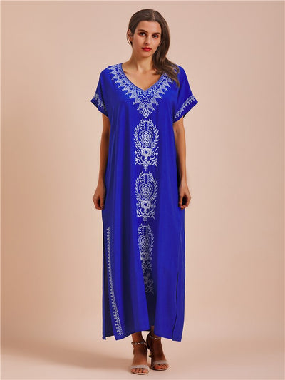 Beach Caftan Maxi Embroidered Dress Q790-17