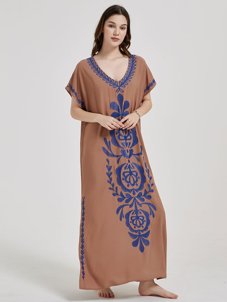 Plus Size Kaftan Dress  Maxi Kimono Caftan Gown Q790-12