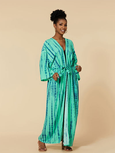 Casual Striped Plus Size Kimono Q1314-8