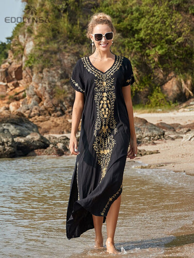 Bikini Cover Up Short Sleeve Beach Dress Q790-3