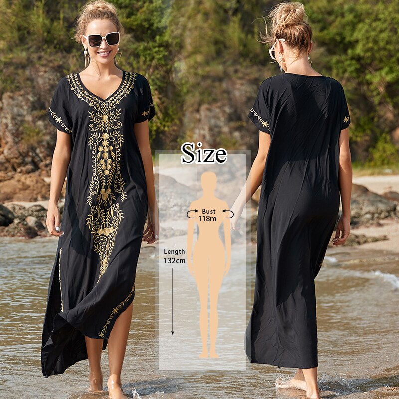 Bikini Cover Up Short Sleeve Beach Dress Q790-3