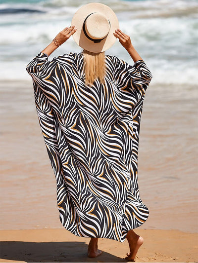 Elegant Knitting Plus Size Kaftan Beachwear Q1297-8
