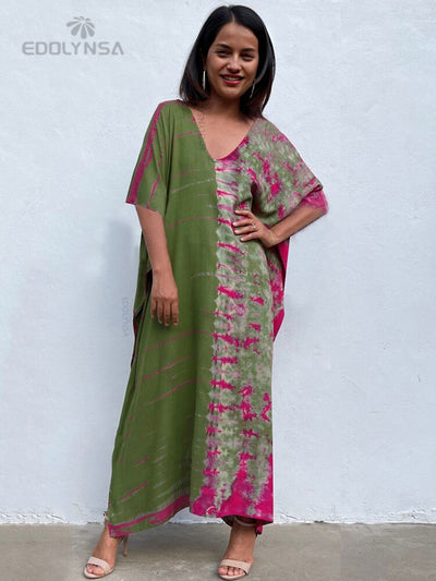 Plus Size Kaftan Dresses Beachwear Q1218-18