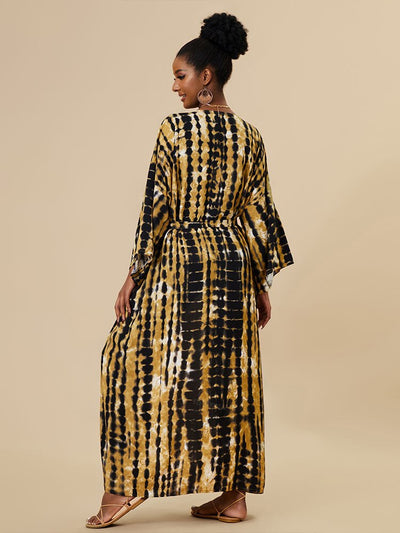 Plus Size Striped Long Kimono Q1314-7