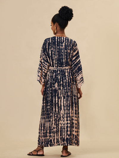 Plus Size Casual Striped Long Kimono Q1314-9