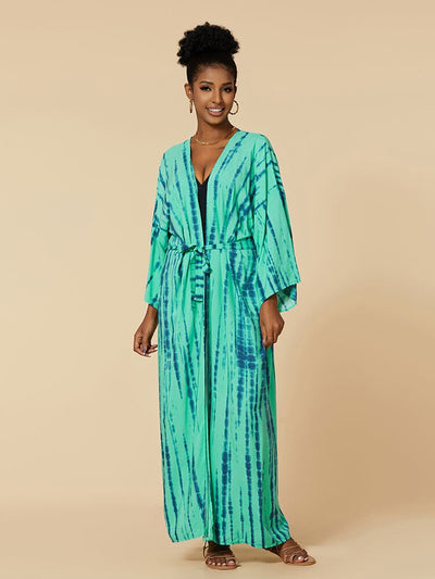Casual Striped Plus Size Kimono Q1314-8